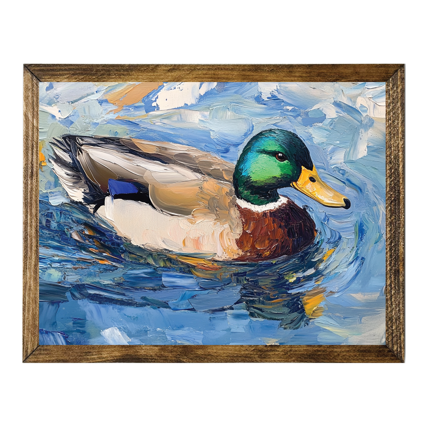 TIMBERLAND FRAME COLORFUL MALLARD DUCK SWIMMING