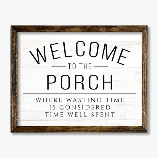 TIMBERLAND FRAME WELCOME TO THE PORCH WHITE
