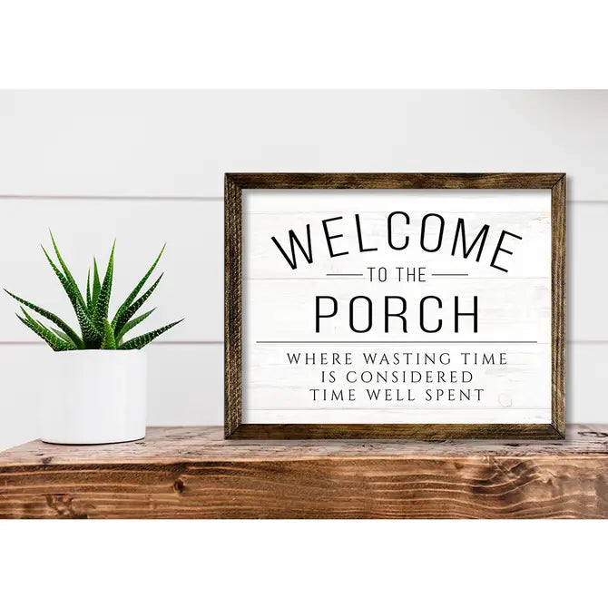 TIMBERLAND FRAME WELCOME TO THE PORCH WHITE