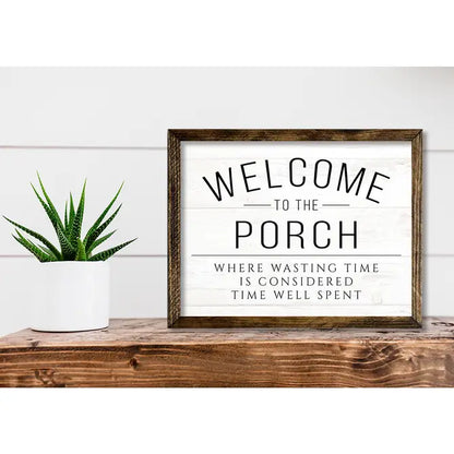 TIMBERLAND FRAME WELCOME TO THE PORCH WHITE