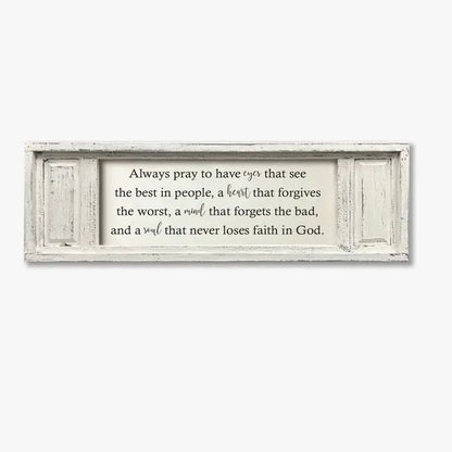 SMALL DOUBLE PANEL CANVAS ALWAYS PRAY TO HAVE EYES