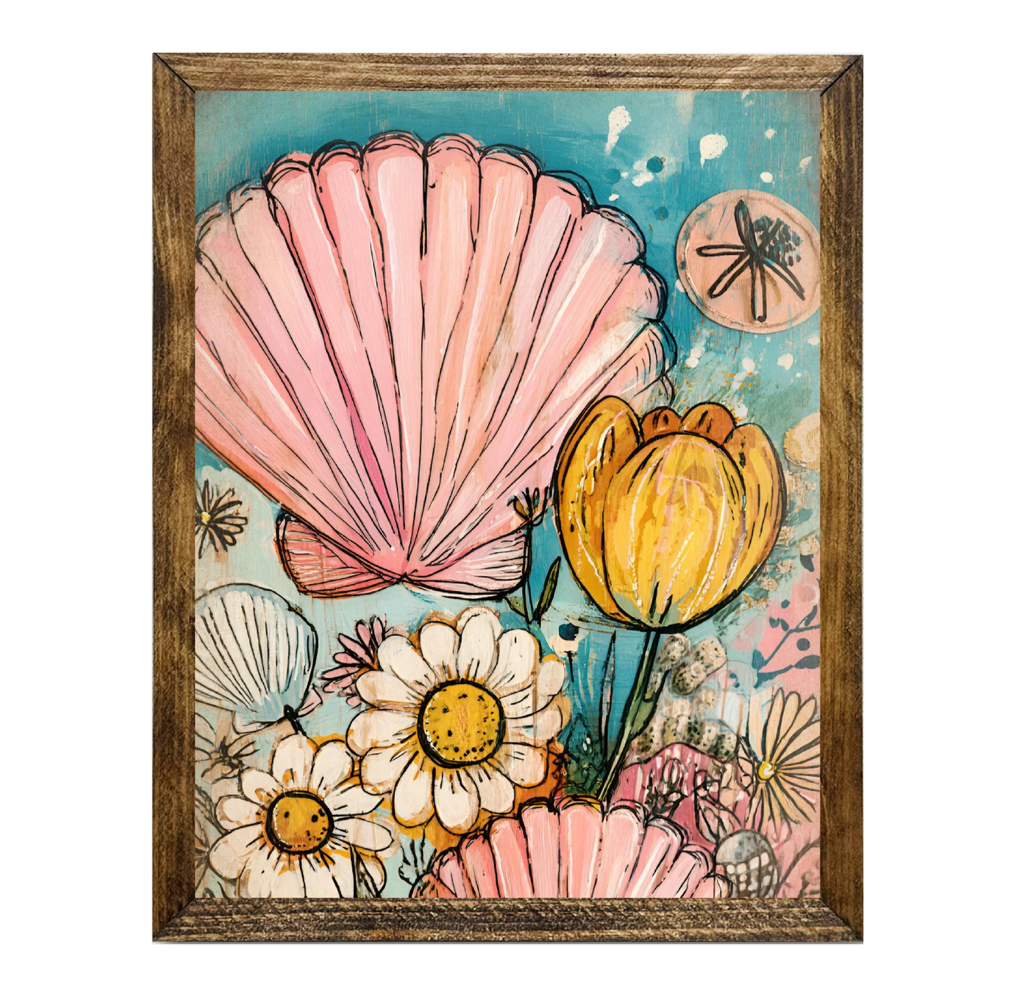 TIMBERLAND FRAME RETRO SEA SHELLS AND FLOWERS