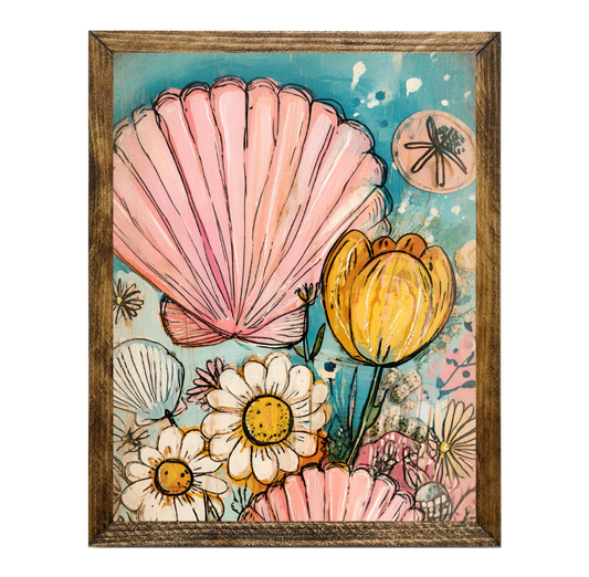 TIMBERLAND FRAME RETRO SEA SHELLS AND FLOWERS