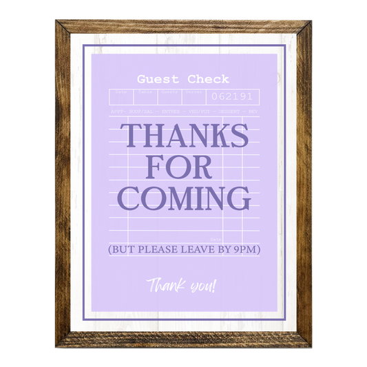 TIMBERLAND "GUEST CHECK SERIES"- THANKS FOR COMING LEAVE BY