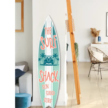 SURF BOARD WALL ACCENT SURF SHACK TEAL VERTICAL