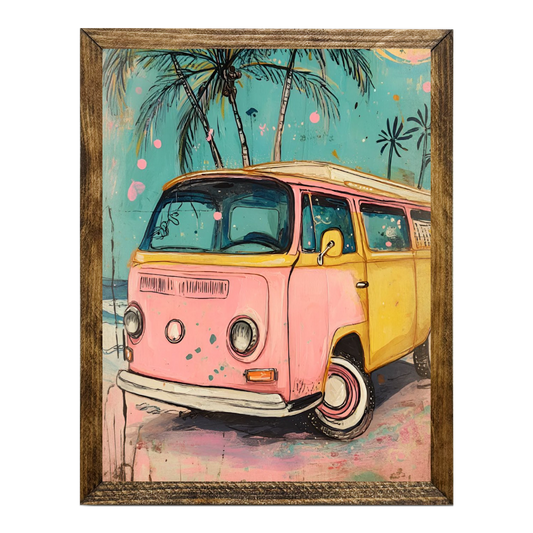 TIMBERLAND FRAME RETRO VAN AT THE BEACH