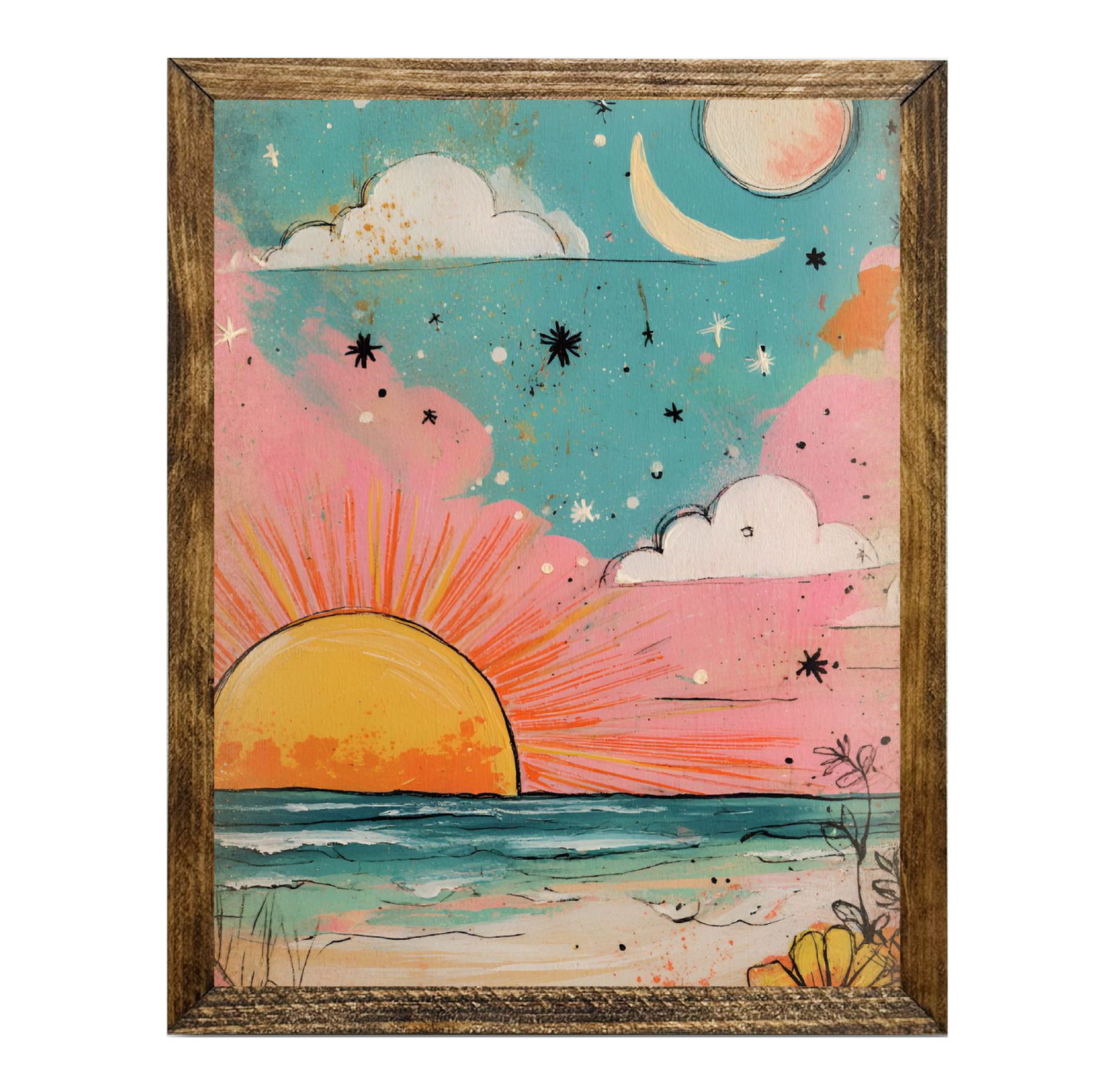 TIMBERLAND FRAME RETRO SUNSET AT THE BEACH