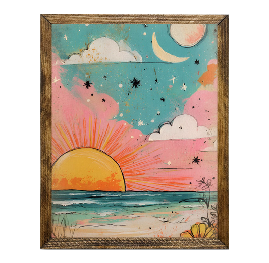 TIMBERLAND FRAME RETRO SUNSET AT THE BEACH
