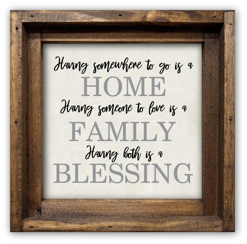 FRAMED CANVAS HOME FAMILY BLESSING