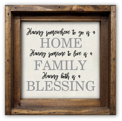 FRAMED CANVAS HOME FAMILY BLESSING