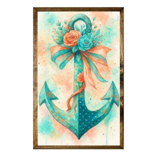 ARTISTIC SERIES TIMBERLAND- TEAL CORAL FLORAL ANCHOR
