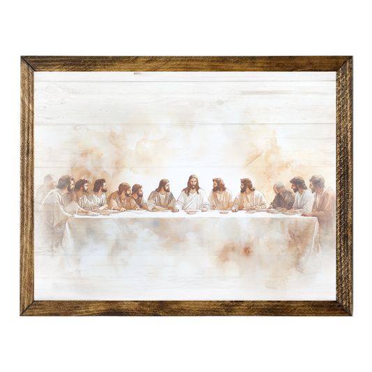 TIMBERLAND FRAME THE LAST SUPPER WATERCOLOR ART