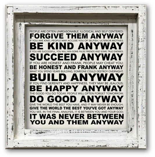FRAMED CANVAS DO IT ANYWAY POEM BY MOTHER THERESA
