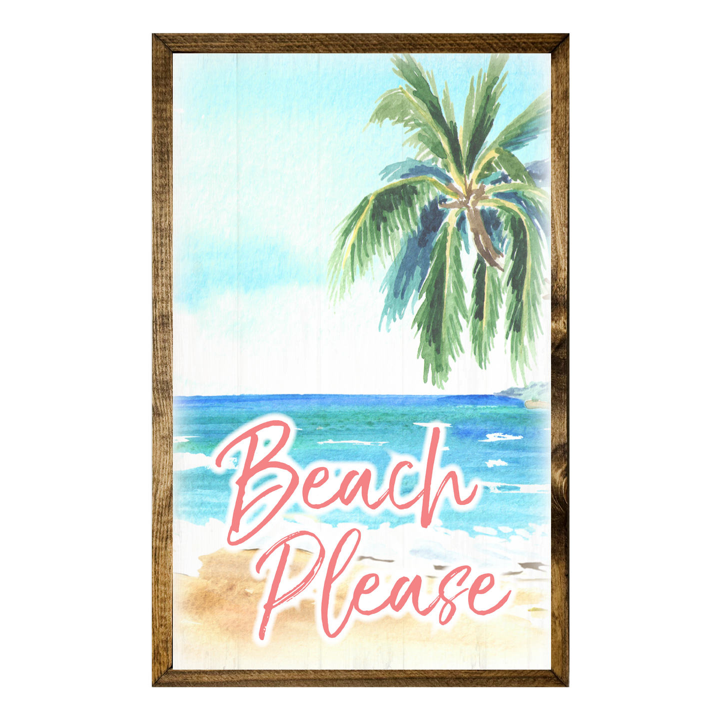TIMBERLAND FRAME BEACH PLEASE WATERCOLOR