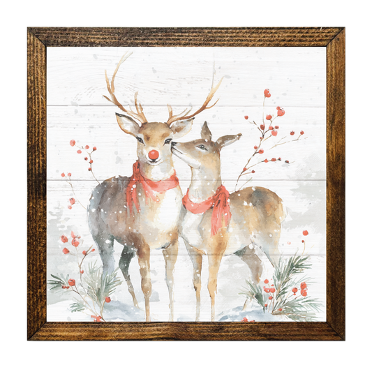 TIMBERLAND FRAME SWEET RUDOLPH AND GIRL DEER RED SCARF