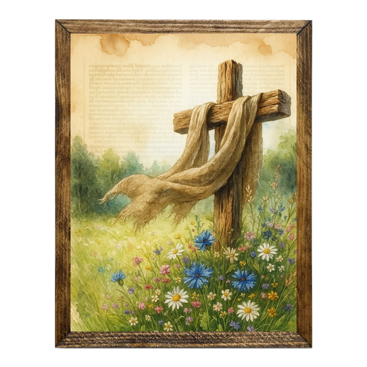 ARTISTIC SERIES TIMBERLAND-CROSS IN FIELD OF FLOWERS
