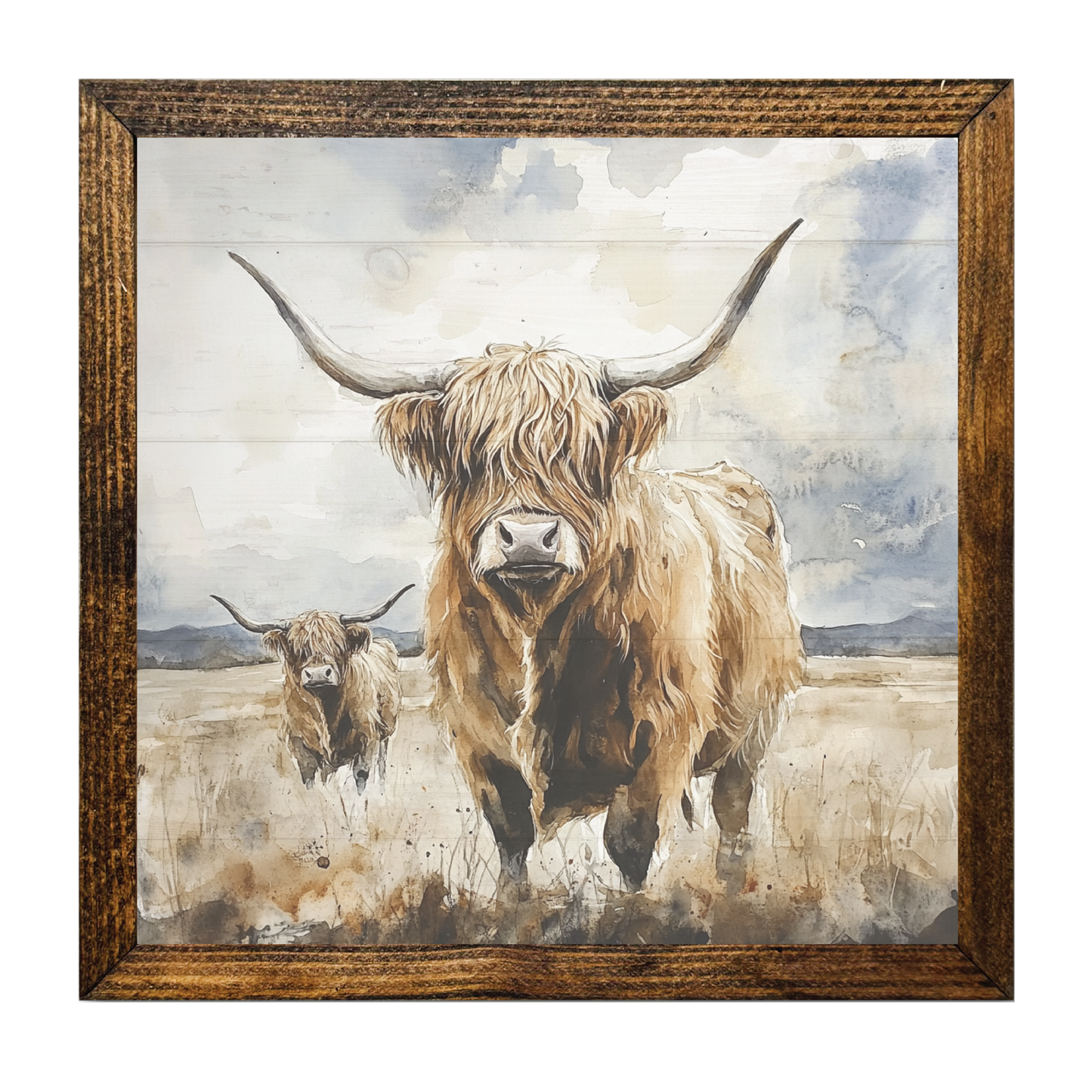 ARTISTIC SERIES TIMBERLAND-HIGHLAND COWS IN A FIELD PASTELS2