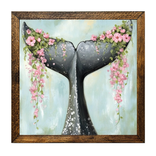 ARTISTIC SERIES TIMBERLAND- WHALE TAIL WITH PINK FLOWERS