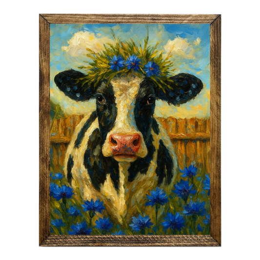ARTISTIC SERIES TIMBERLAND-BLUE FLORAL COW ART