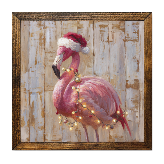 TIMBERLAND FRAME CHRISTMAS FLAMINGO COVERED IN LIGHTS 3