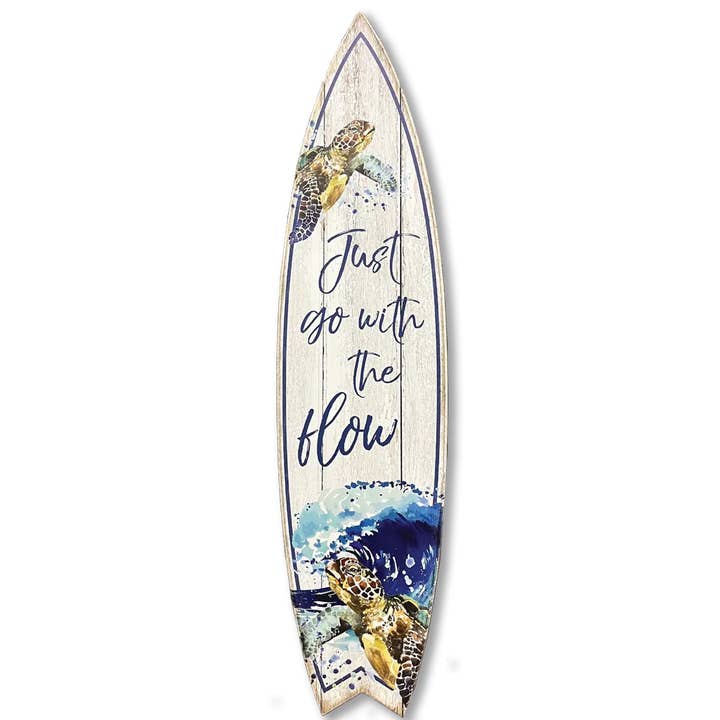 MINI 23" SURF BOARD WALL ACCENT GO WITH THE FLOW
