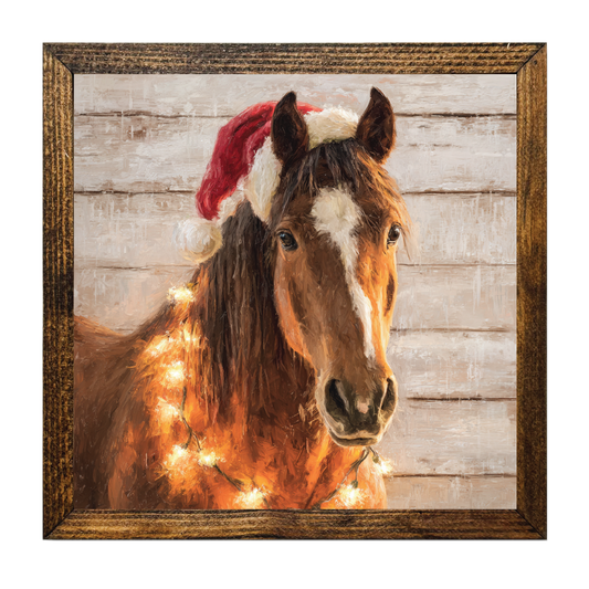 TIMBERLAND FRAME CHRISTMAS HORSE COVERED IN LIGHTS 2