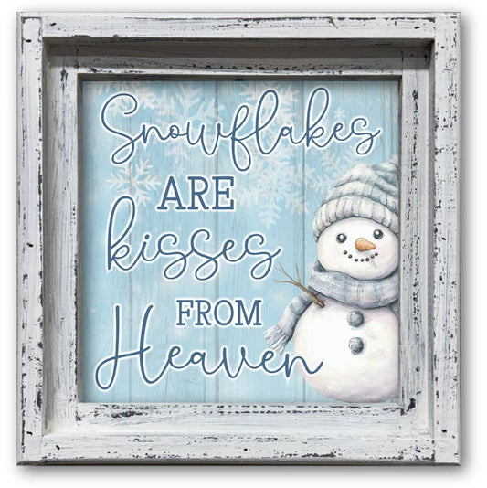 FRAMED CANVAS SNOWFLAKES ARE KISSES FROM HEAVEN