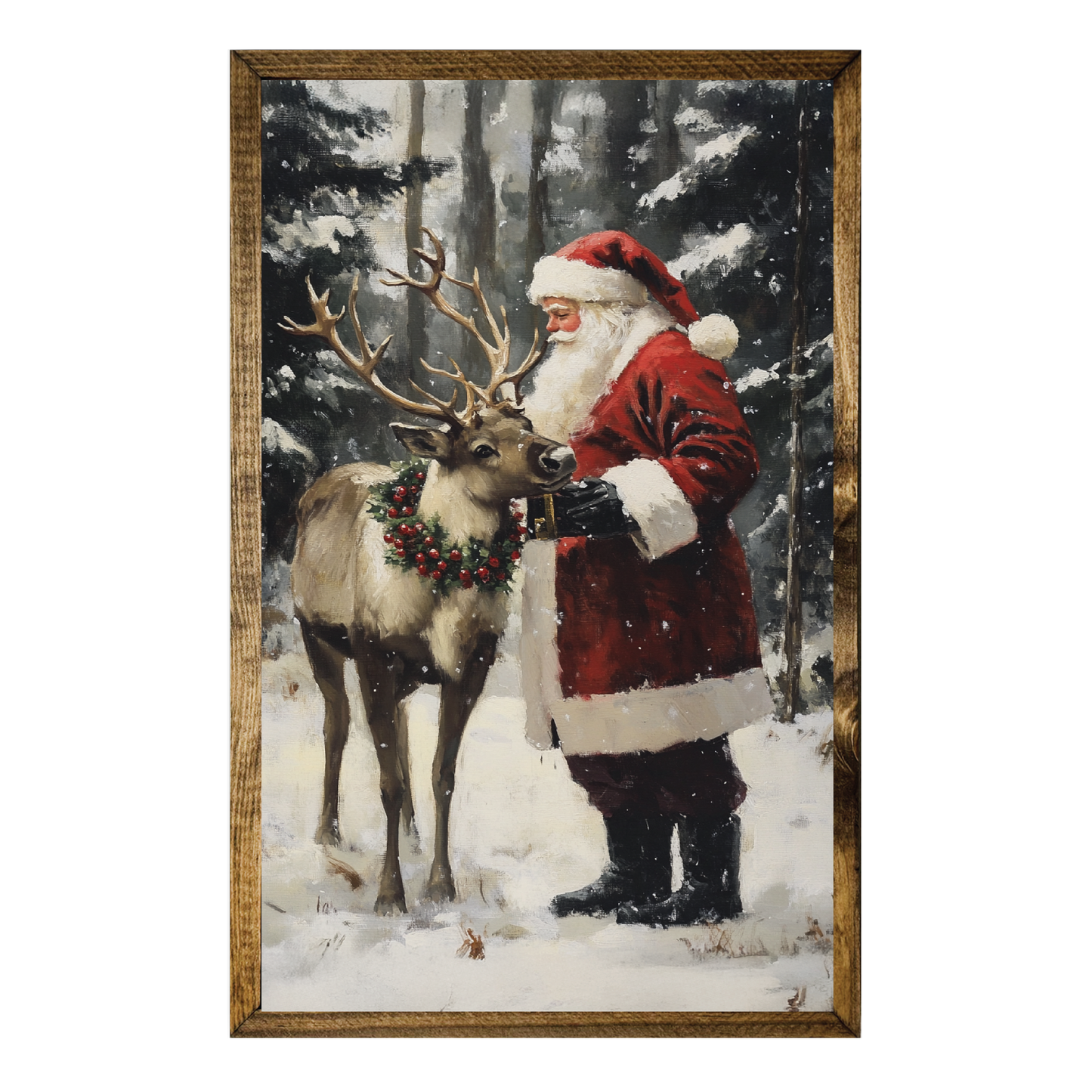 ARTISTIC SERIES TIMBERLAND-SANTA AND HIS REINDEER SNOW ART