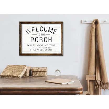 TIMBERLAND FRAME WELCOME TO THE PORCH WHITE