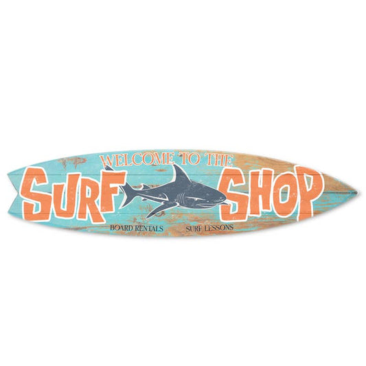 MINI 23" SURF BOARD WALL ACCENT SHARK SURF SHOP