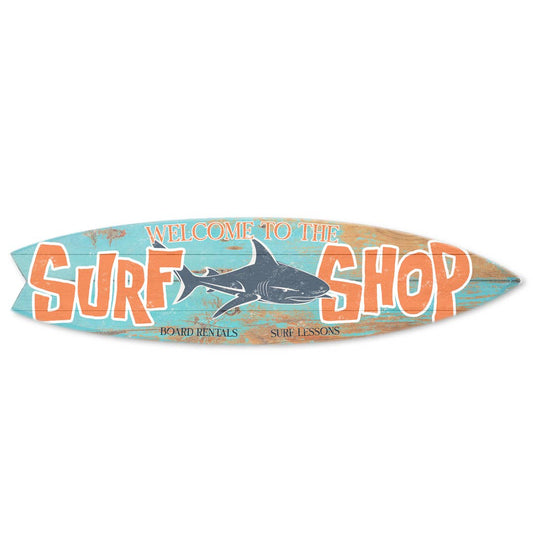 SURF BOARD WALL ACCENT SHARK SURF SHOP