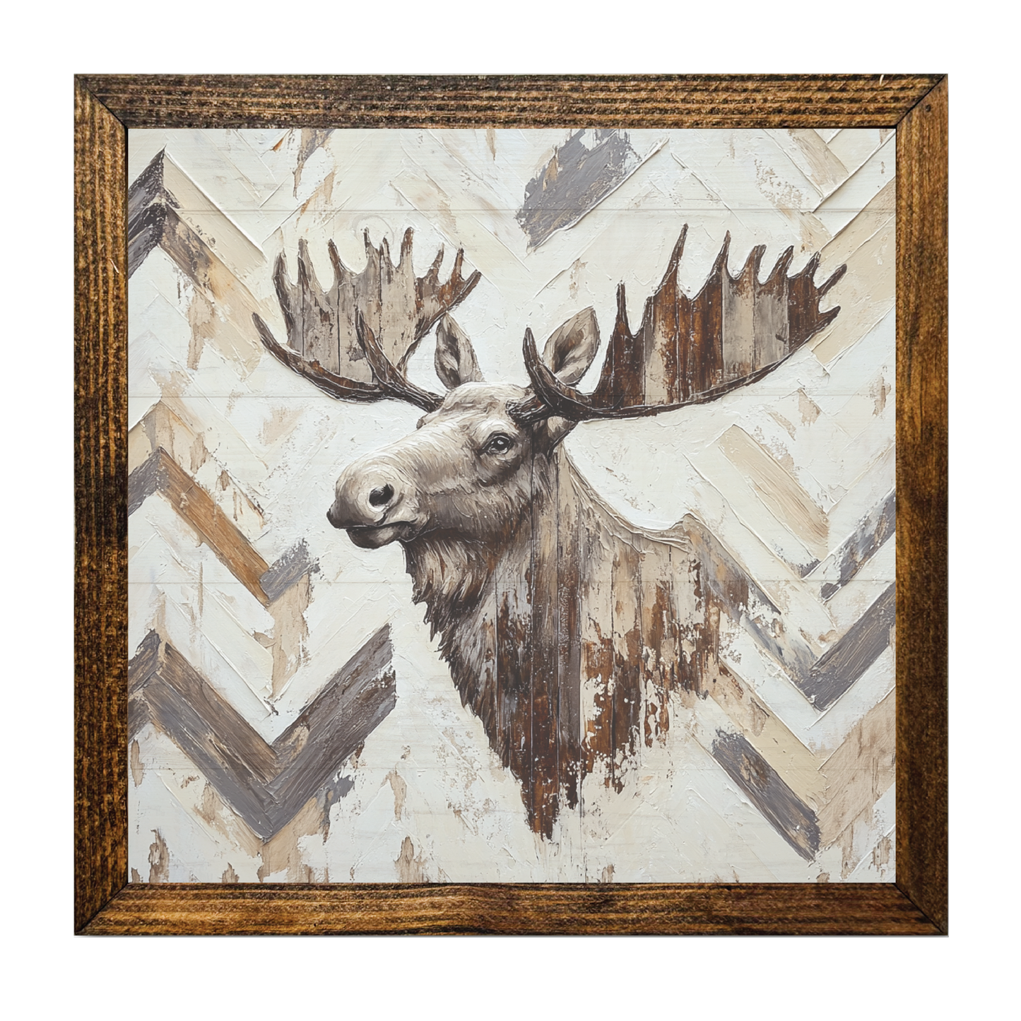 ARTISTIC SERIES TIMBERLAND-MOOSE WOOD ART PAINTING