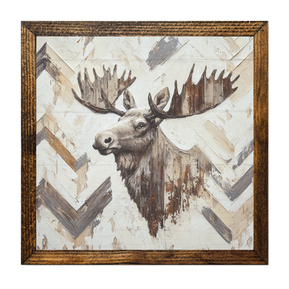 ARTISTIC SERIES TIMBERLAND-MOOSE WOOD ART PAINTING