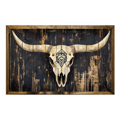 TIMBERLAND FRAME AZTEC SKULL BLACK AND GOLD FAUX WOOD