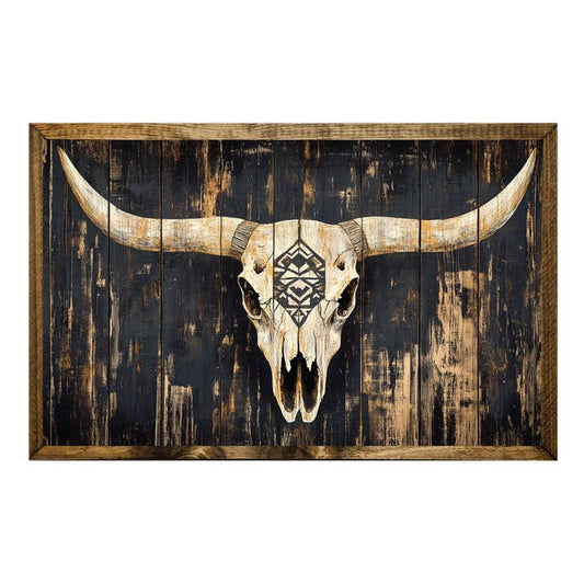 TIMBERLAND FRAME AZTEC SKULL BLACK AND GOLD FAUX WOOD