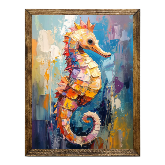 TIMBERLAND FRAME COLORFUL ART SEA HORSE