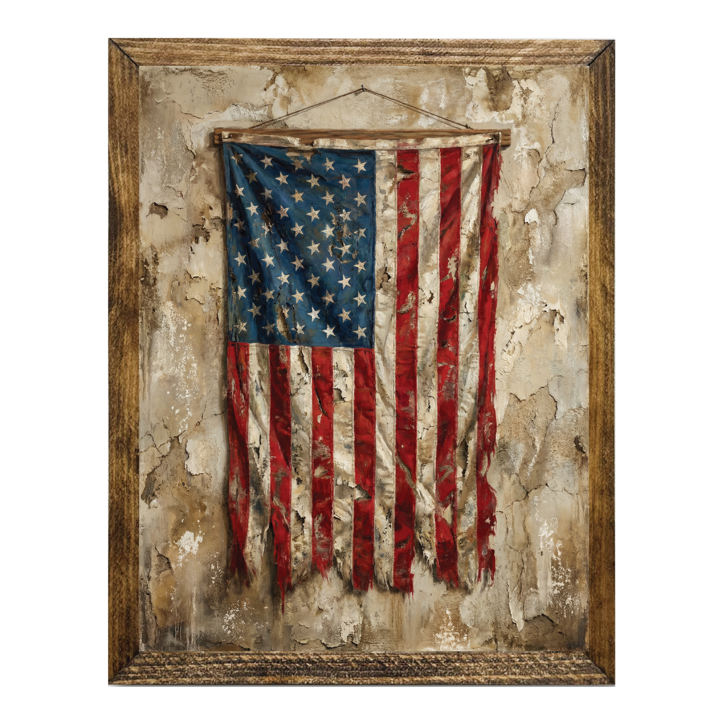 TIMBERLAND FRAME OLD TATTERED AMERICAN FLAG