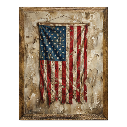 TIMBERLAND FRAME OLD TATTERED AMERICAN FLAG