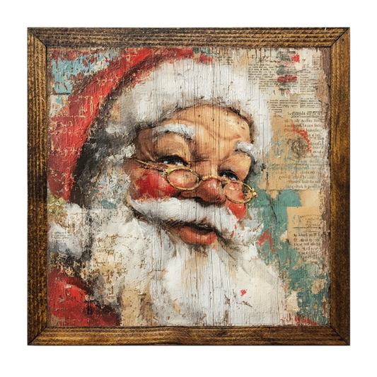 TIMBERLAND FRAME CHRISTMAS NEWSPAPER SANTA ABSTRACT 1