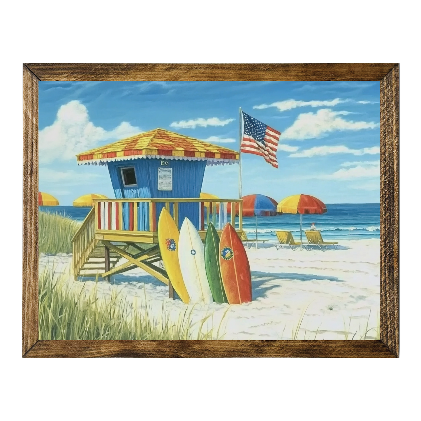 ARTISTIC SERIES TIMBERLAND- LIFEGUARD STAND AMERICAN FLAG