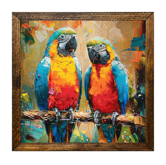 TIMBERLAND FRAME LOVE BIRD PARROTS PALETTE KNIFE STYLE