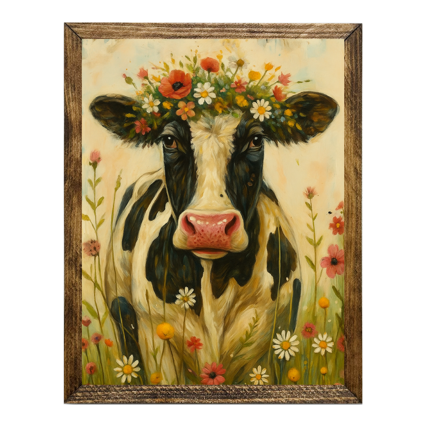 ARTISTIC SERIES TIMBERLAND-FLORAL COW ABSTRACT ART