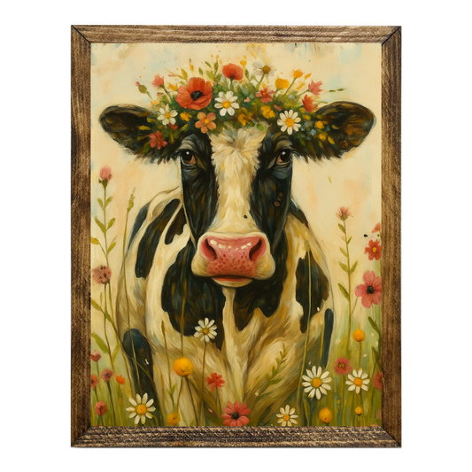 ARTISTIC SERIES TIMBERLAND-FLORAL COW ABSTRACT ART
