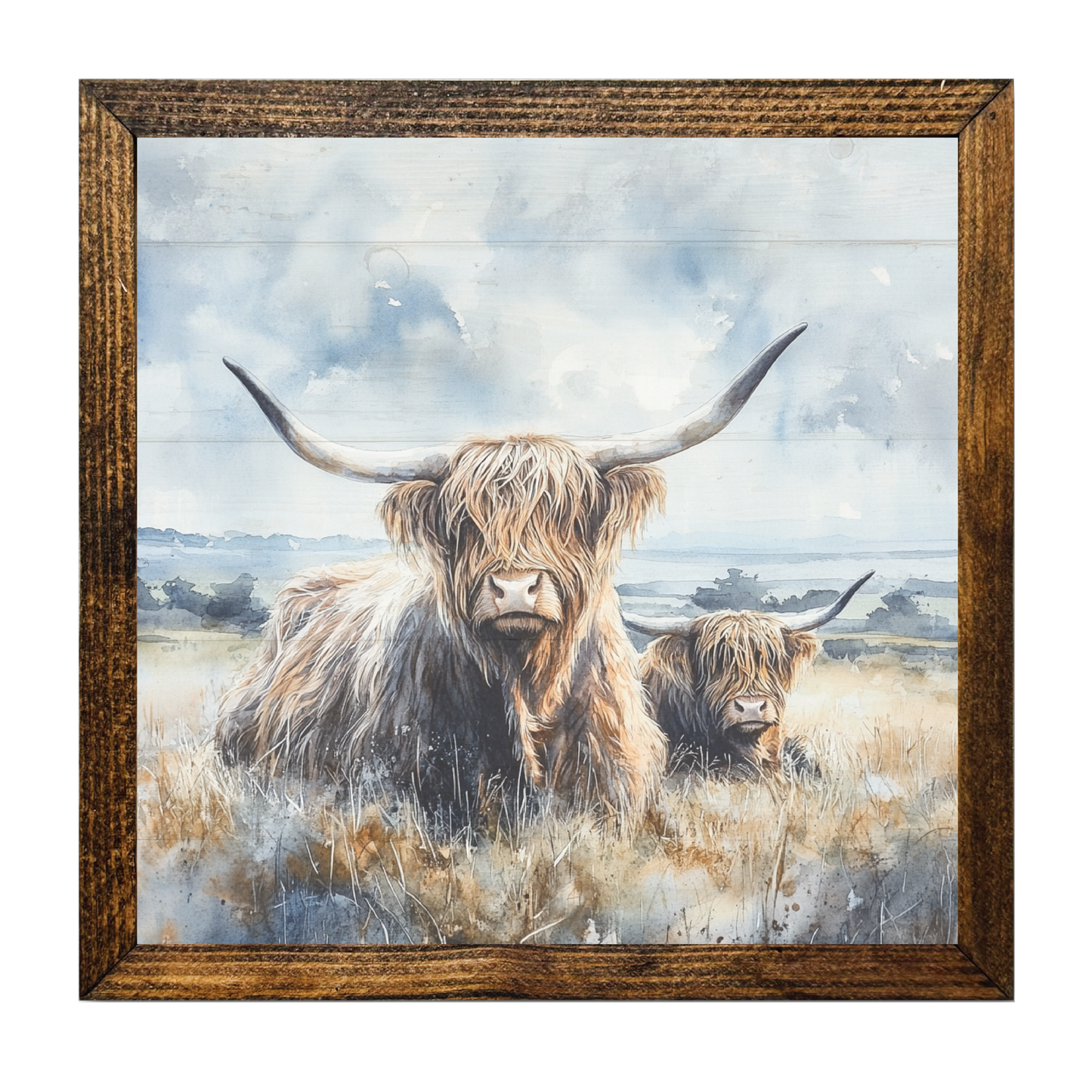 ARTISTIC SERIES TIMBERLAND- HIGHLAND COWS IN A FIELD PASTELS