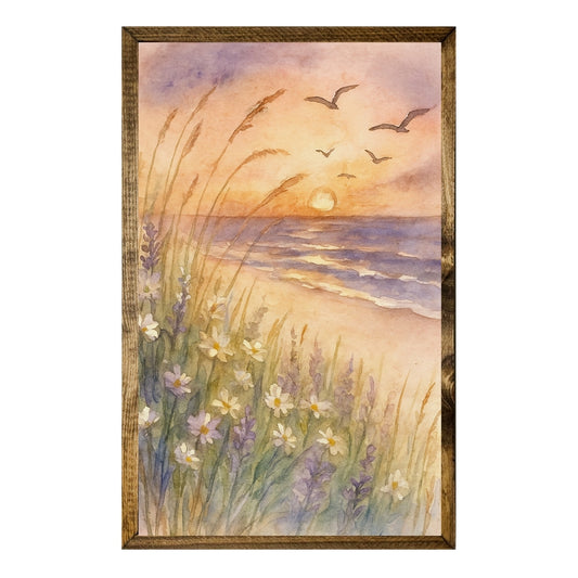 ARTISTIC SERIES TIMBERLAND-SUNSET BEACH FLOWER FIELD