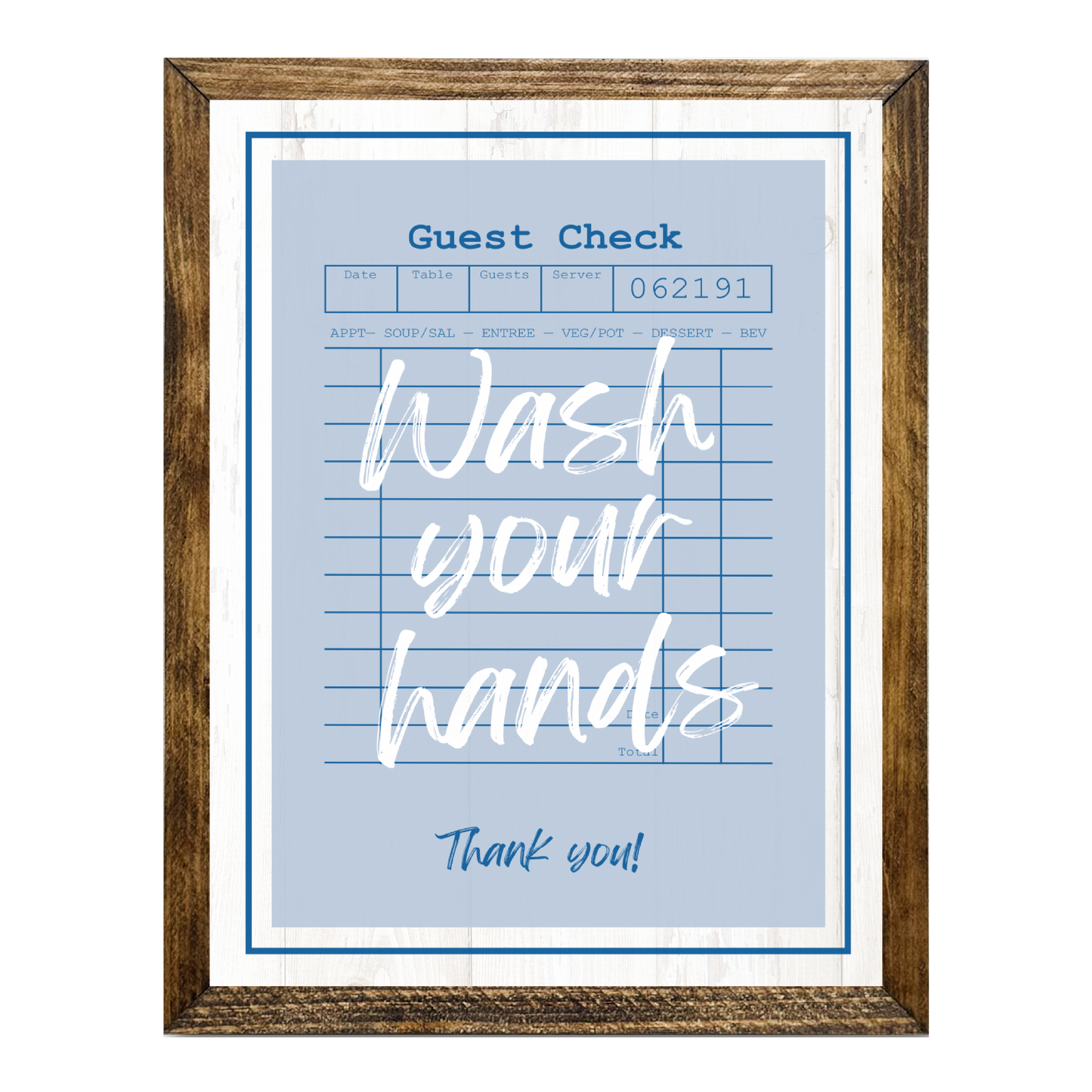 TIMBERLAND "GUEST CHECK SERIES"- WASH YOUR HANDS