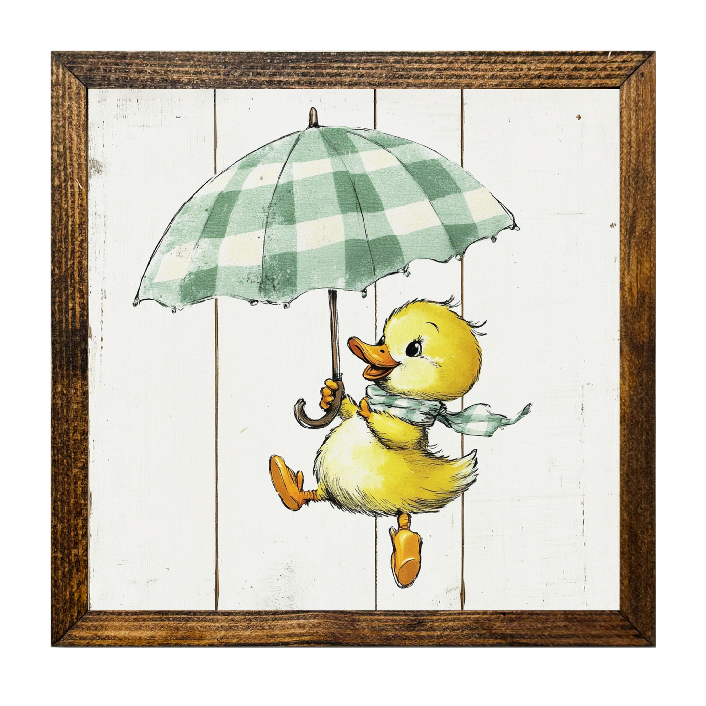 TIMBERLAND FRAME CUTE DUCK WITH GREEN UMBRELLA