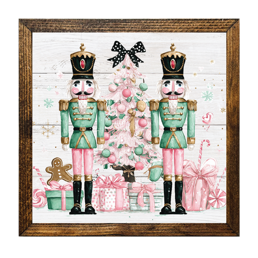 TIMBERLAND FRAME CHRISTMAS NUTCRACKER MINT GREEN PINK TREE