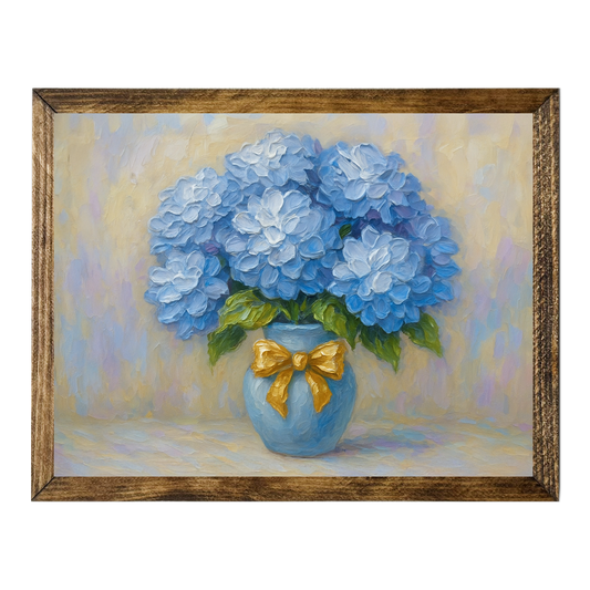 ARTISTIC SERIES TIMBERLAND-BLUE HYDRANGEA VASE ART