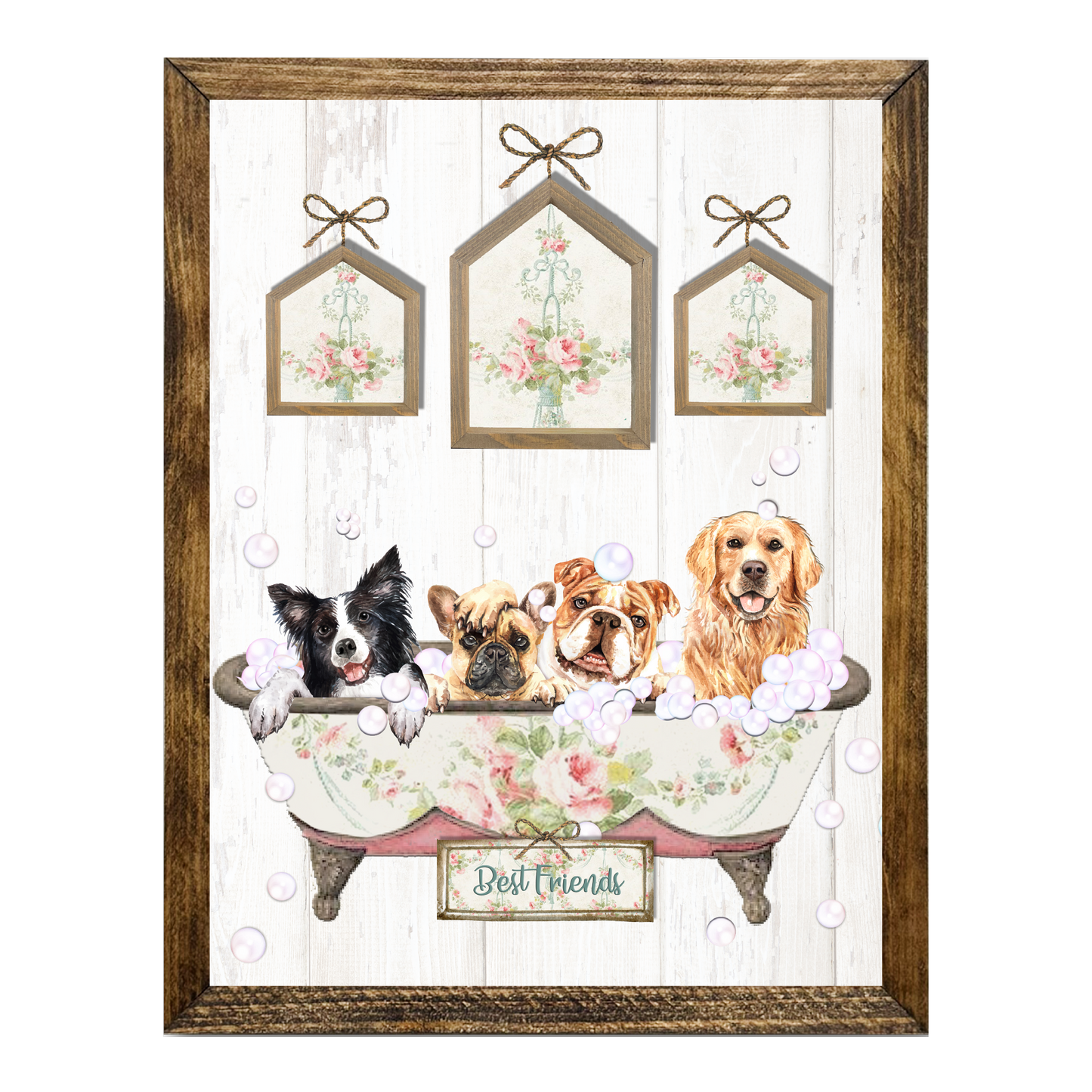 TIMBERLAND FRAME CUTE SHABBY CHIC DOG BATH